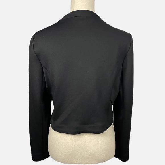 Jones New York Petite Scuba Cropped Open Jacket Black Size 14P NWT - Picture 2 of 10